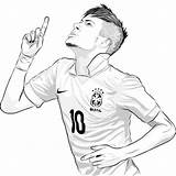 Neymar Coloring Pages Sheet Getdrawings Soccer sketch template