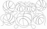 Basketballs Pattern Digital sketch template