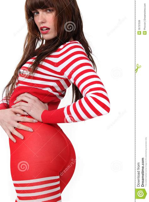Woman In Red Stock Image Image Of Glamour Brunette
