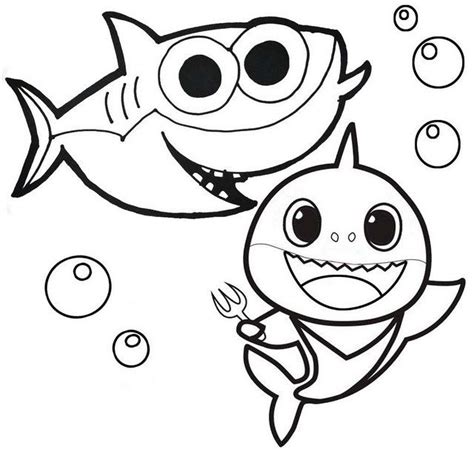 pin  sinesie sirirath  baby shark coloring pages shark coloring