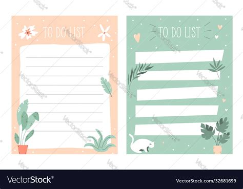 set   check lists planners   cute vector image