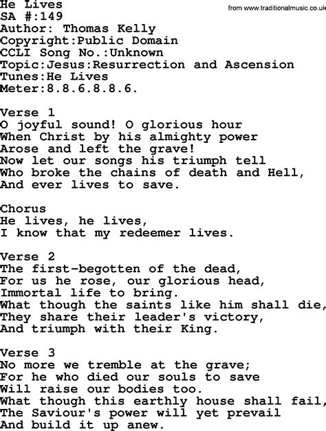 salvation army hymnal song  lives  lyrics