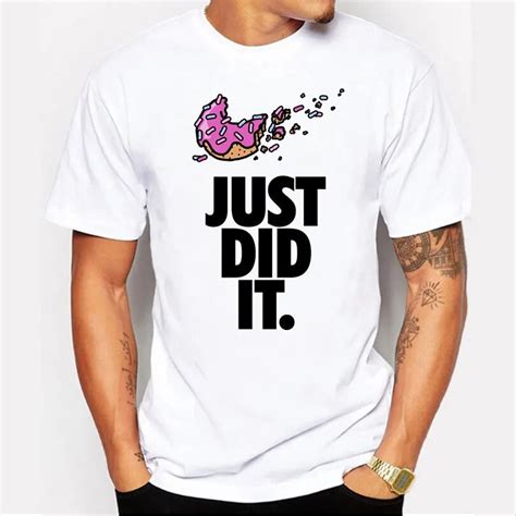 just did it letters printed straight white men t shirt short sleeve