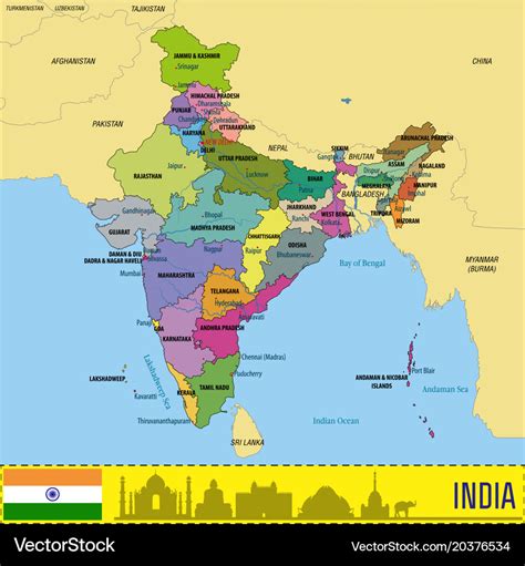 india political map  vector  latest map update