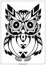Owl Coloring Printable Animal Whatsapp Tweet Email sketch template