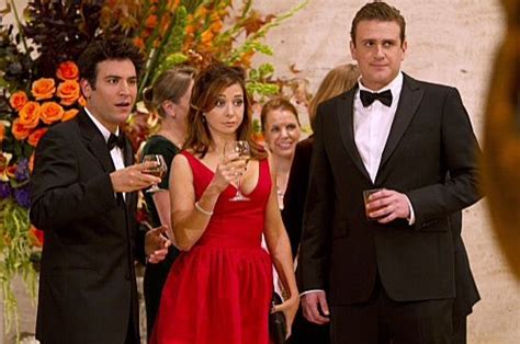ted lily and marshall himym how i met your mother red dress party