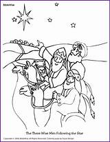 Wise Coloring Nativity Wisemen Biblewise Birth Advent Korner sketch template
