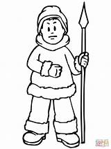 Coloriage Inuit Chasseur Eskimo Cazador Chasse Colorier sketch template