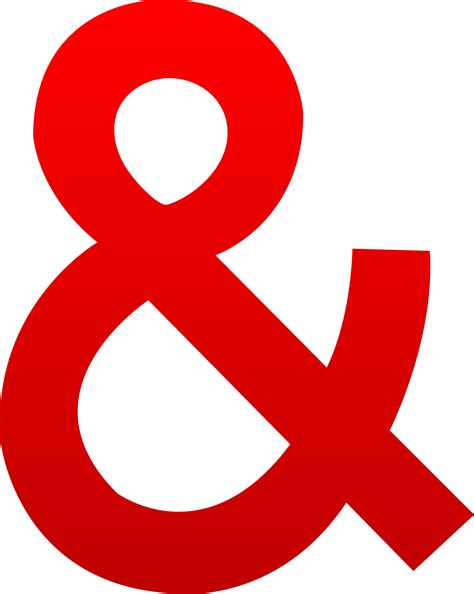 red ampersand symbol  clip art