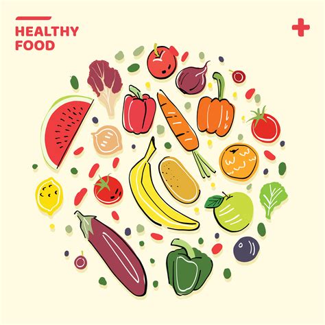 healthy food hand drawn illustration  vector art  vecteezy