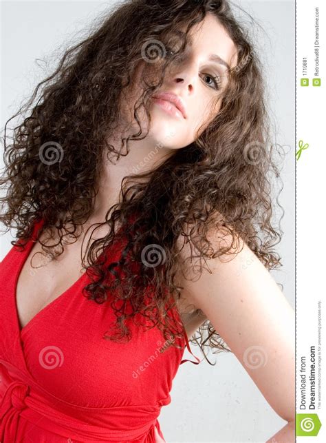 Half Body Teen With Wavy Brown Hair Vector Illustration