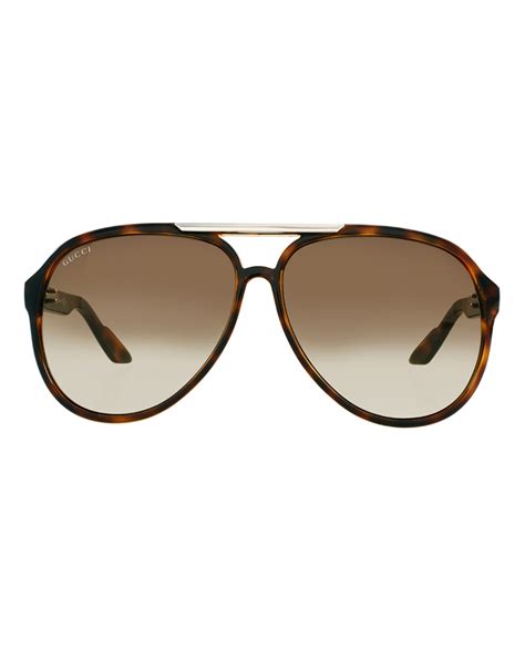 lyst gucci aviator sunglasses in brown for men