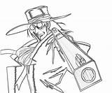 Coloring Alucard Hellsing Weapon Pages Helsing Designlooter sketch template