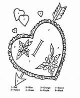 Valentine Color Valentines Number Coloring Pages Numbers Heart Cards Easy Sheets Printable Card St Holiday Kids Preschool February Patricks Pre sketch template