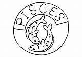 Coloring Zodiac Pages Pisces Signs Sign Kids Bestcoloringpagesforkids Popular sketch template