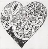 Zentangle Patterns Zentangles Doodle Drawings Zen Doodles Coloring Pages Heart Easy Flickr Adult Tangle Sept Choose Board sketch template