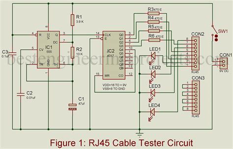 rj cable tester circuit  engineering projects