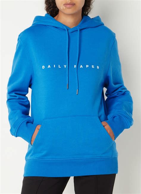 daily paper alias hoodie met logoborduring blauw debijenkorfbe