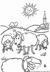 Coloring Pages Sheep Farm Animal Kids Eid Coloriage Adha Al Printable Book Color Scene Lamb Print Pré Moutons Hellokids Et sketch template