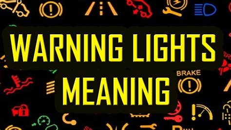dashboard warning lights explained youtube