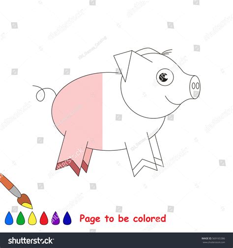 pink pig coloring book educate preschool stock vector royalty