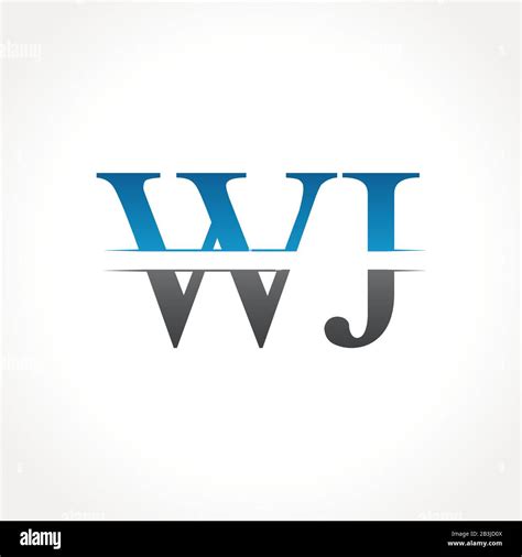 initial wj letter linked logo creative letter wj logo design vector