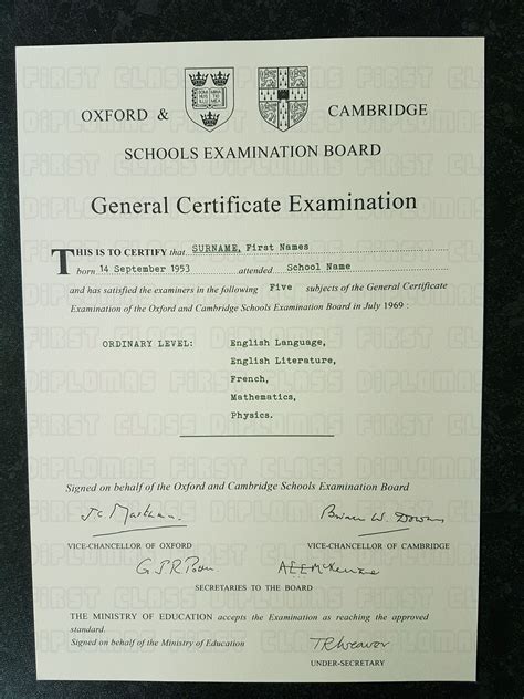 level certificate template oxford  cambridge  visit