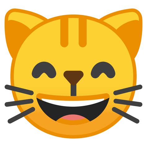 grinning cat face  smiling eyes icon noto emoji smileys iconset google