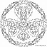Coloring Celtic Shamrock Pages Knot Cross Adults Printable Adult Color Mandala Intricate Christmas Book Colouring Clipart Designs Sheets Pattern Transparent sketch template