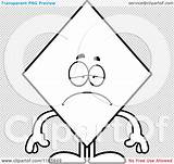 Depressed Mascot Suit Diamond Card Outlined Coloring Clipart Vector Cartoon Cory Thoman sketch template