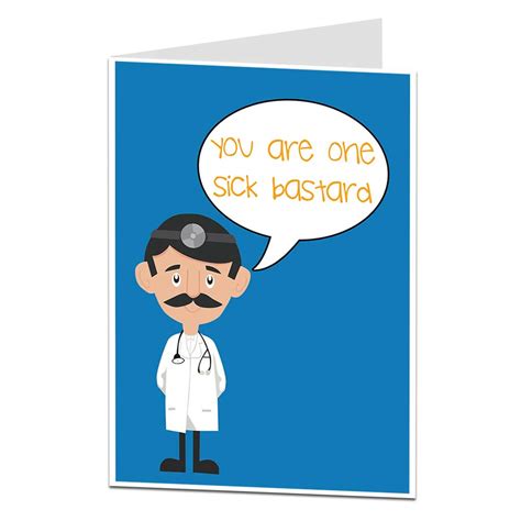 You Are One Sick Bastard Funny Get Well Card