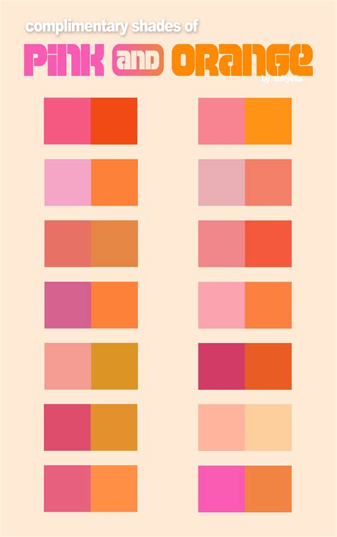 complimentary shades  pink  orange brand color palette color
