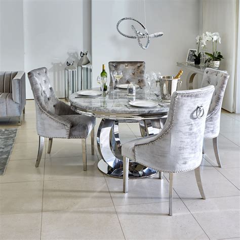 oracle cm  grey marble dining table  parker grey velvet