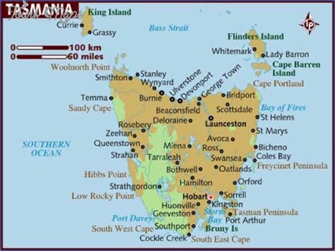 tasmania map toursmapscom