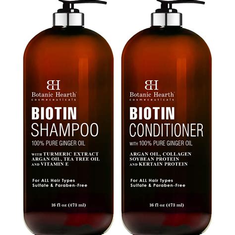 botanic hearth biotin shampoo  conditioner set  ginger oil keratin  hair loss