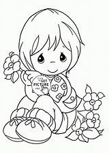 Coloring Cute Pages Girl Flowers Printable Spring Kids Marvelous Birijus 2073 1480 Published May sketch template