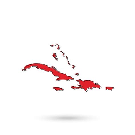 premium vector caribbean red map  white background