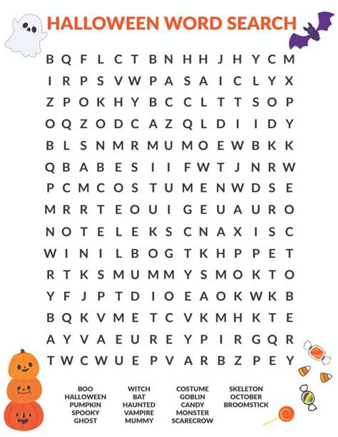 pumpkin word search  printable
