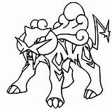 Pokemon Raikou Coloring Pages Pokémon Drawings Mega sketch template