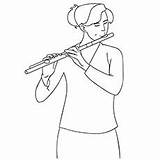 Flute Coloring Playing Pages Recorder Drawing Schoolgirl Spinal Cord Toddler Will Getdrawings Color Getcolorings sketch template