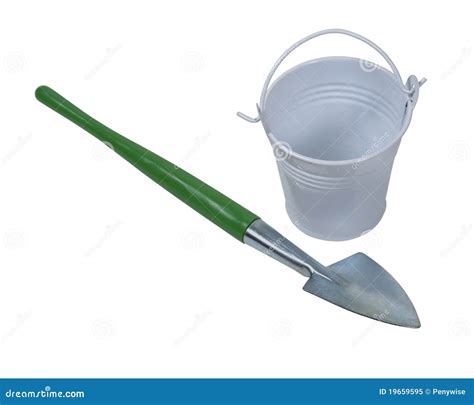 shovel  white metal pail stock image image  pail white