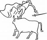 Toros Coloring Corrida Gambar Mewarnai Kolorowanka Bullfighter Banteng Taureau Toreros Byk Torero Kerbau Espagne Matador Animasi Dessins Kolorowanki sketch template