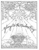 Christian Kerst Christelijke Scriptures Colouring Digi Stamp Pagina Adulte Nativity sketch template