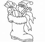Coloring Pages Boots Template Claus Santa sketch template