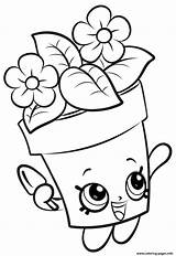 Coloring Flowers Shopkins Pages Printable sketch template