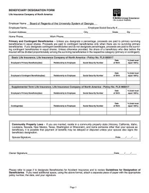 beneficiary form template fill  printable fillable blank
