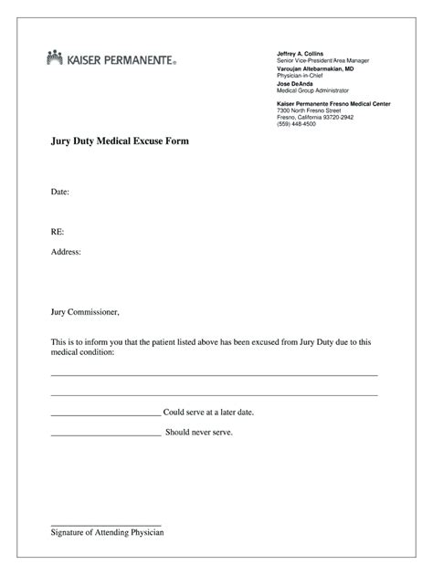 excuse  jury duty letter  doctor collection letter template