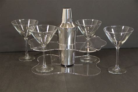 Martini Serving Tray 4 Glasses And Shaker Etsy