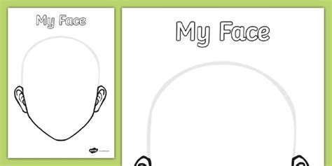 face outline template primary resources teacher