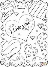 Coloring Pages Valentine Printable Card Valentines Adults Cards Color Drawing Much Teenagers Happy Daddy Template Sheets Adult Print Supercoloring Heart sketch template